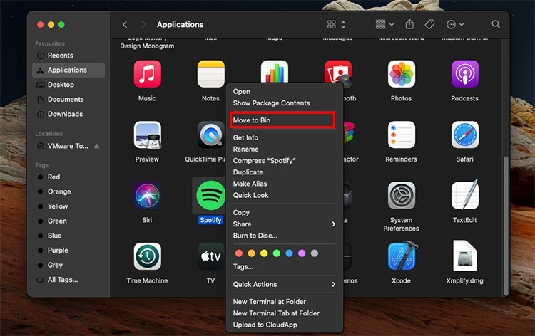 uninstall spotify mac app